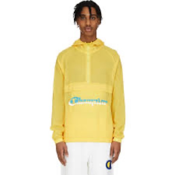 Champions shadow script sunny yellow large windbreaker… - Picture 1 of 7